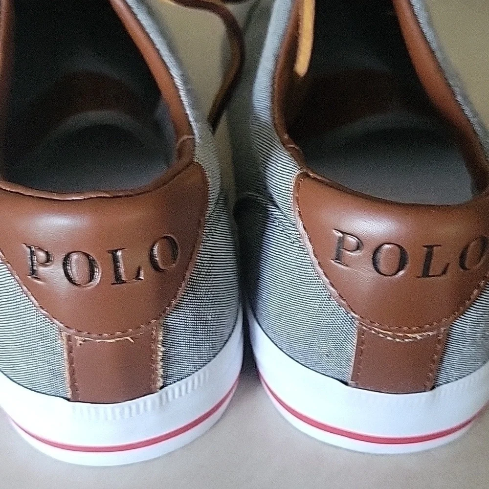 NEW! POLO BY RALPH LAUREN Vaughn Signature Pony Lace Up Sneakers 10.